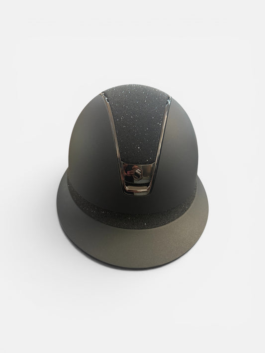 Black helmet on a white background