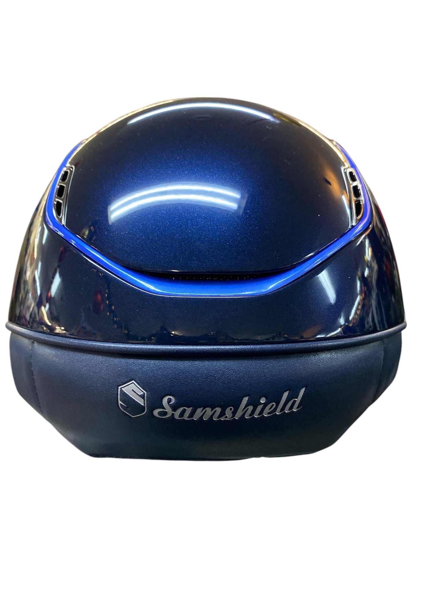 Boomerang Equestrian - Samshield Miss Shield V2 2.0 Navy Glossy Helmet Crystal Fabric Paradise Shine