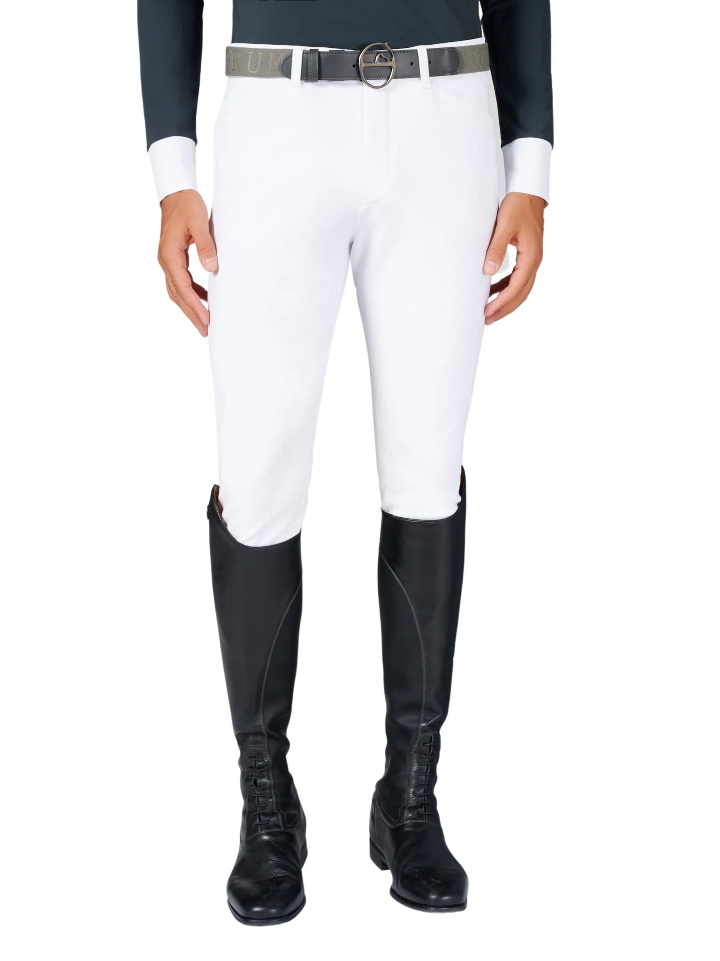 Boomerang Equestrian - Vestrum Men's Knee Grip TK Fabric Breeches San Diego White