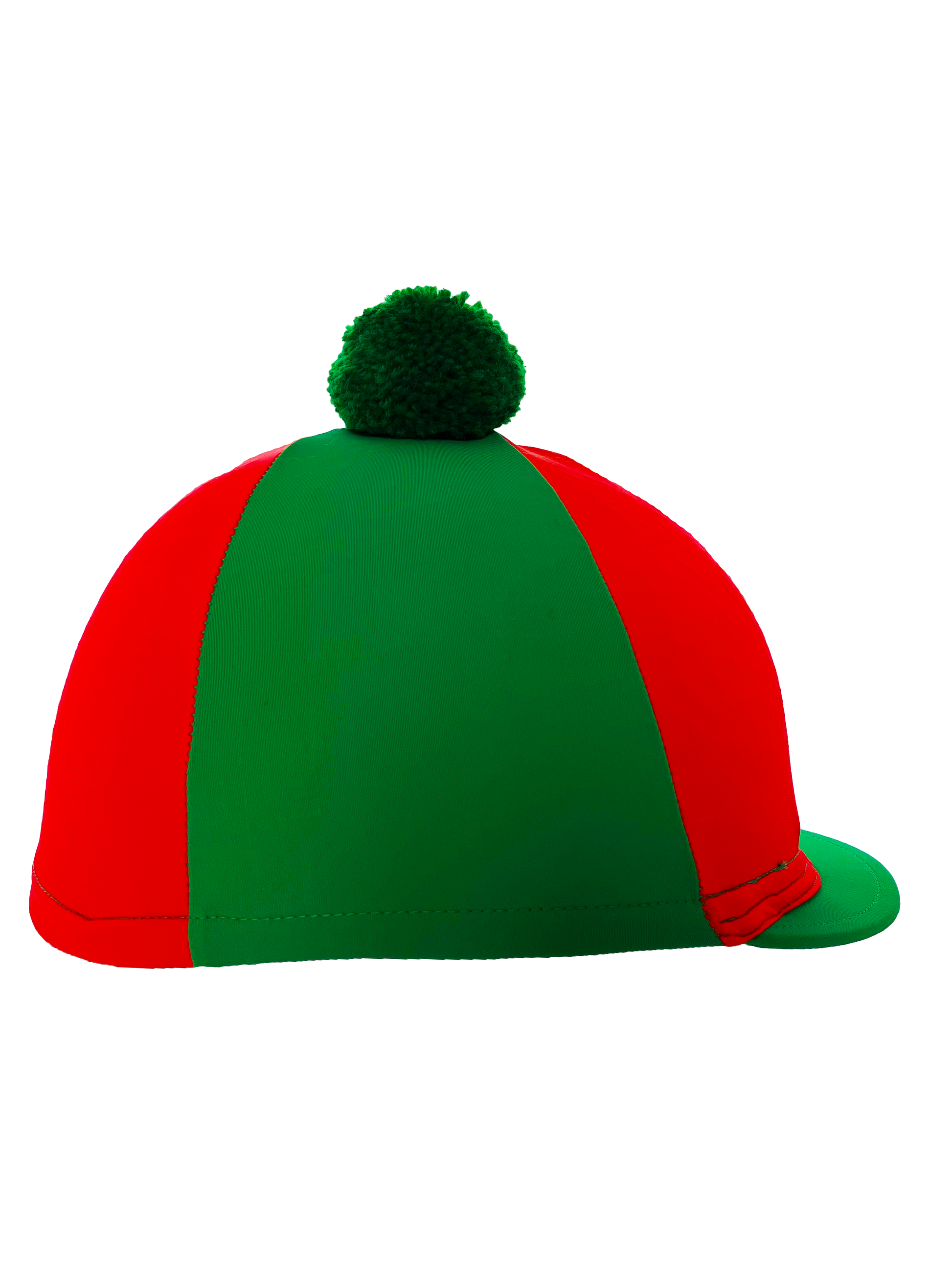 Boomerang Equestrian - Breeze Up Lycra Hat Cover With Bobbin Green & Red