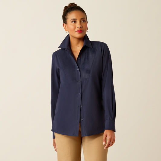 Boomerang Equestrian - Ariat Ladies Oban Shirt Navy