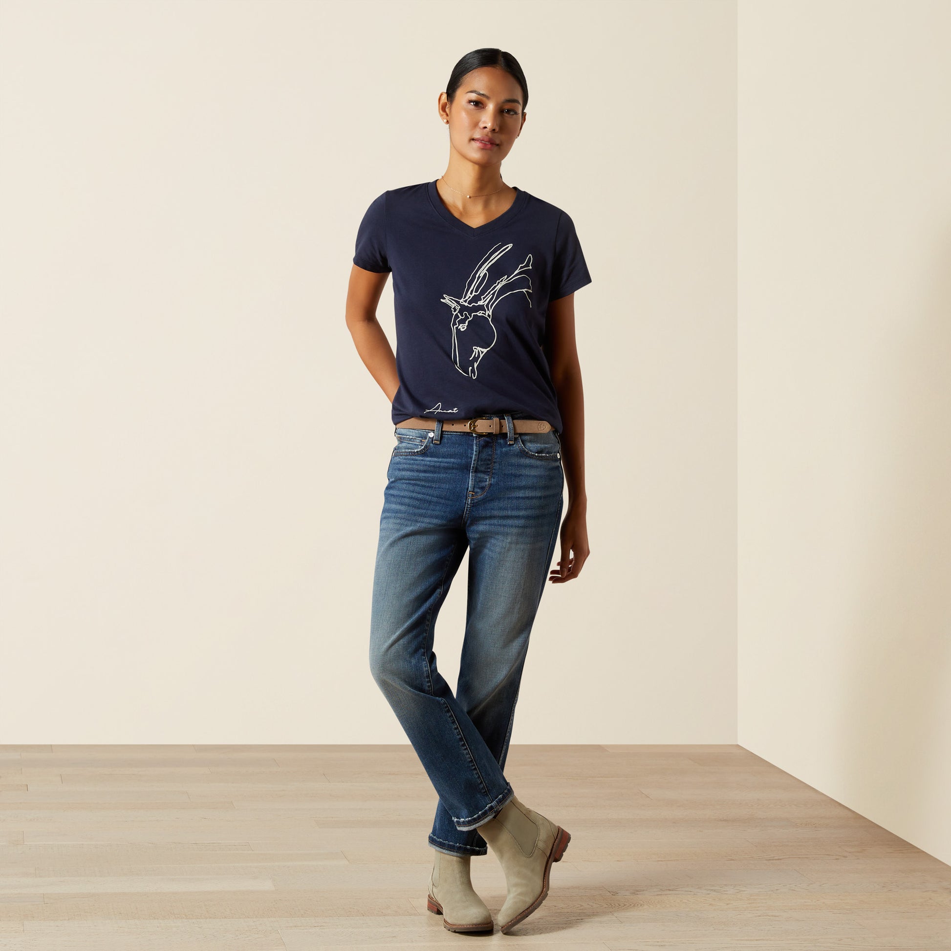 Boomerang Equestrian - Ariat Youth Hay Girl T-Shirt Navy