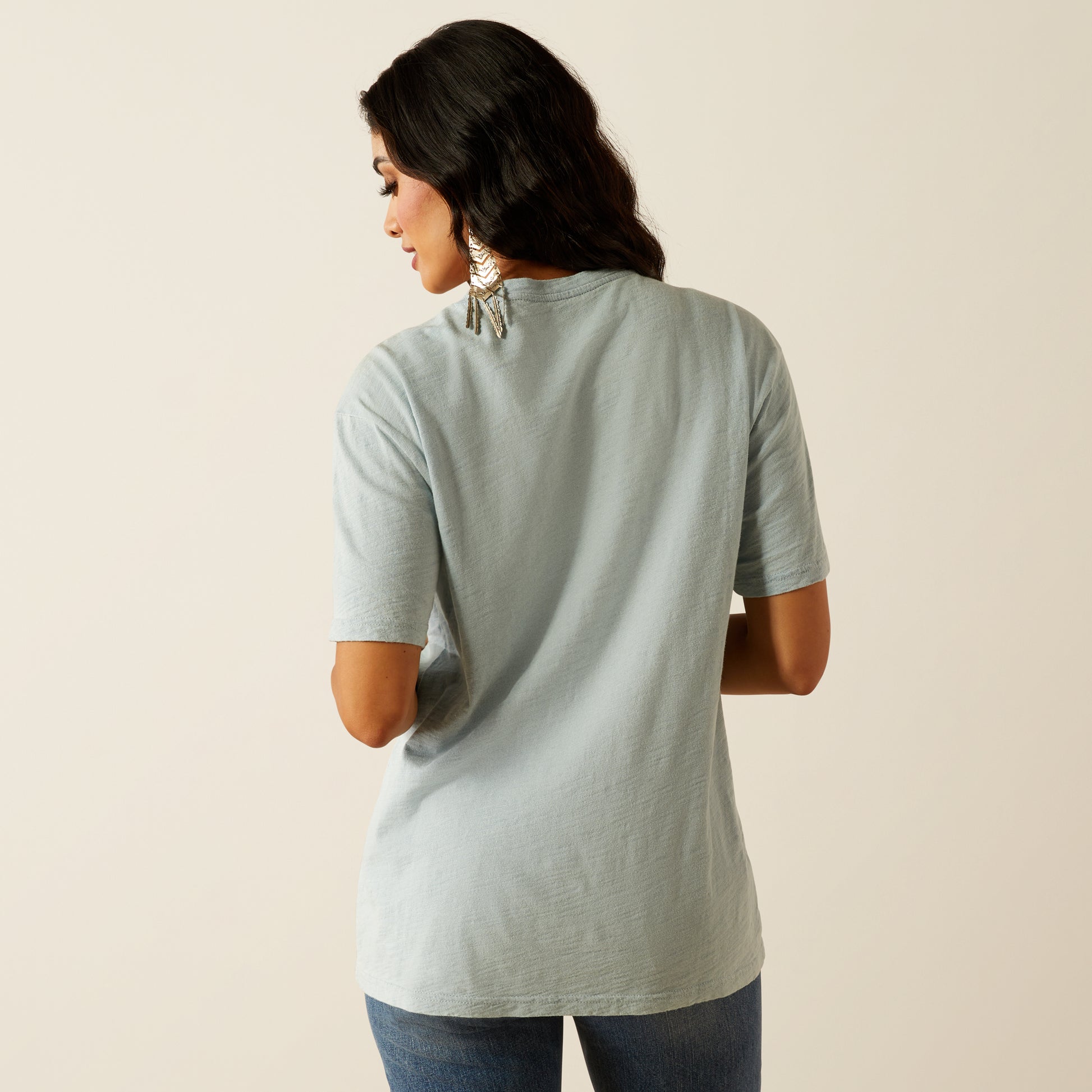 Boomerang Equestrian - Ariat Ladies Wild West Stamp T-Shirt Washed Blue