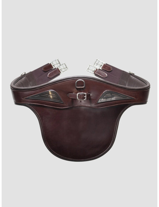 Boomerang Equestrian - Equiline Leather Stud Guard Girth Brown
