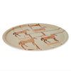 Adamsbro Round Tray 4 Horses Brown