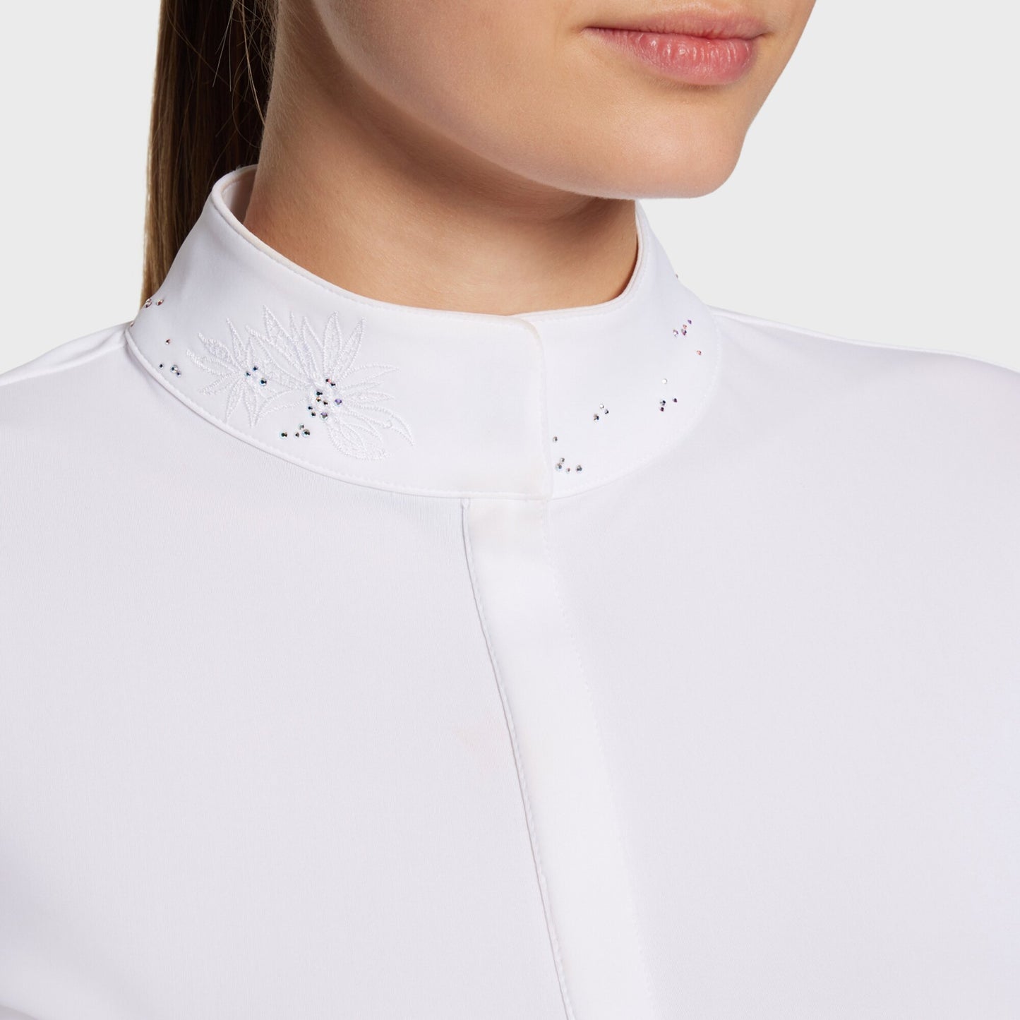 Boomerang Equestrian - Samshield Ladies Long Sleeved Competition Shirt Juliane Spring Flower White