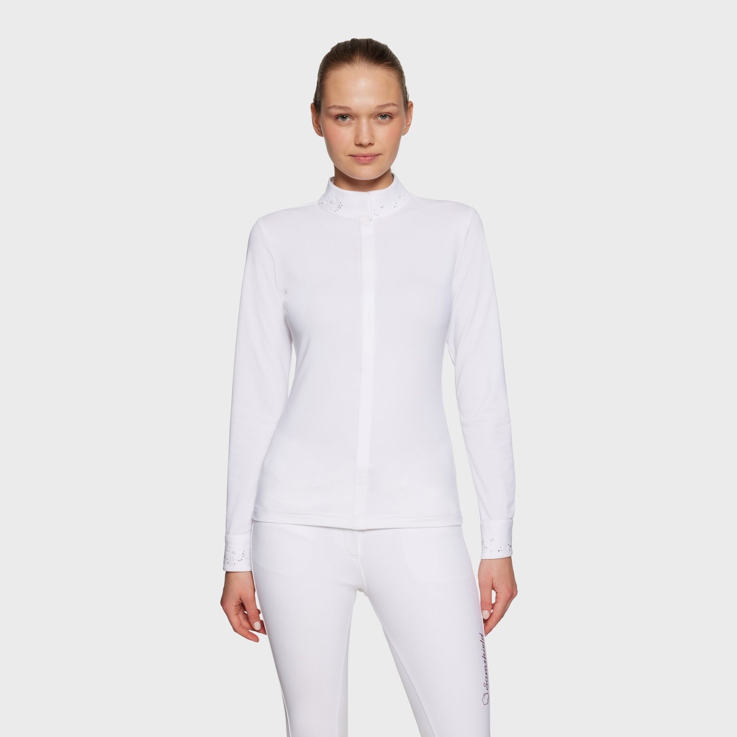 Boomerang Equestrian - Samshield Ladies Long Sleeved Competition Shirt Juliane Spring Flower White