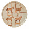 Adamsbro Round Tray 4 Horses Brown