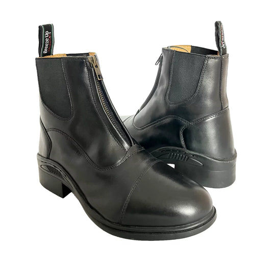 Boomerang Equestrian - Breeze Up "Parade Ring" Leather Zip Jodhpur Boot Black