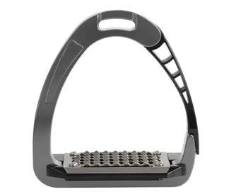 Silver safety stirrup on a white background