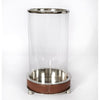 Adamsbro Hurricane Candle Holder Silver With Leather Details - SMALL - Candle Holder