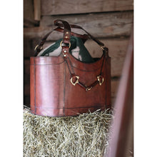  Adamsbro Real Leather Magazine Basket Cognac - ONESIZE - Basket