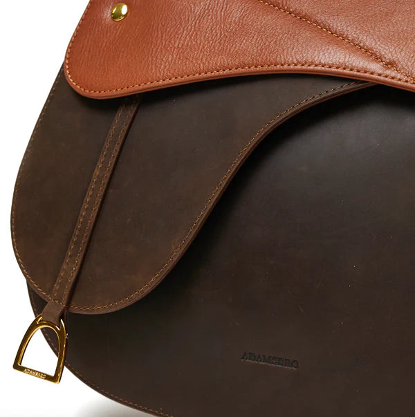 Equestrian saddle shaped handbag