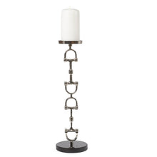  Adamsbro Tall Candle Holder Silver With Black Marble Stand - Candle Holder