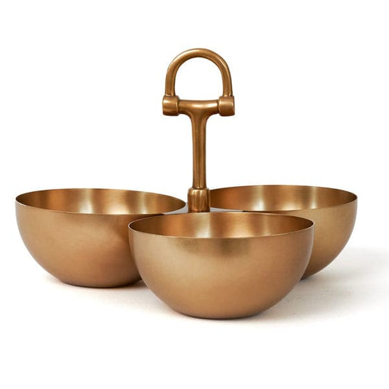 Adamsbro Triple Nut Bowl Set Brass - ONESIZE - Bowl