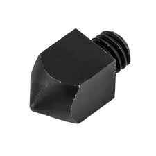 Black stud on a white background