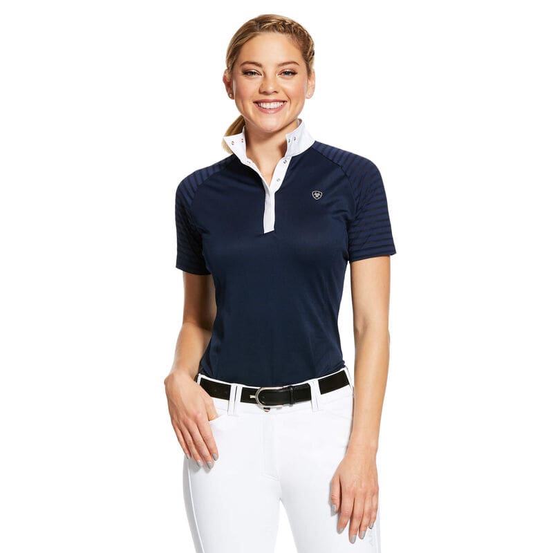 Ariat Ladies Aptos Vent Show Shirt Navy - M - Competition Shirt