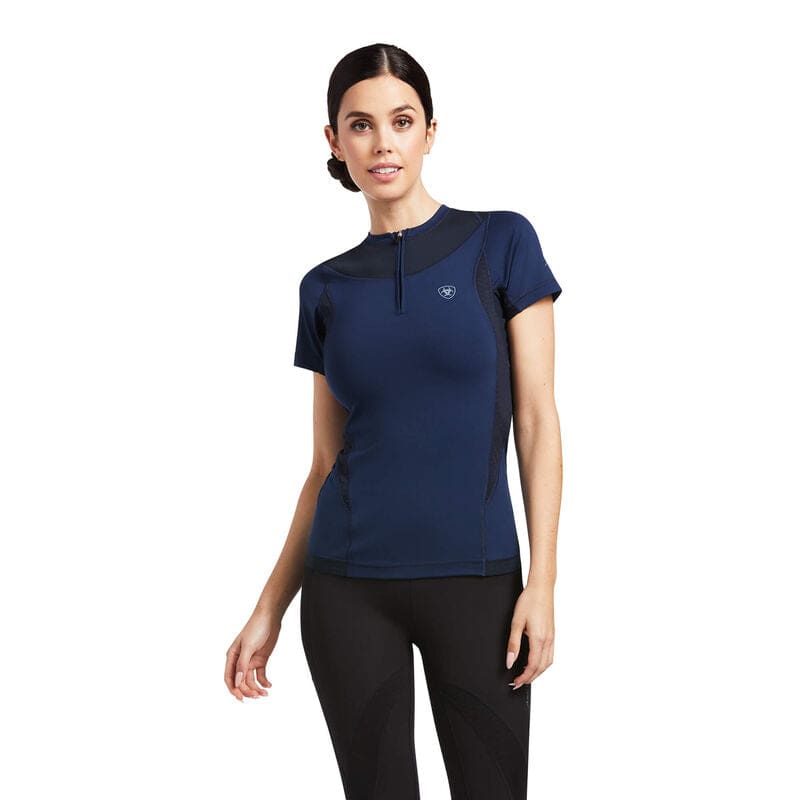 Ariat Ladies Ascent Crew Short Sleeved Baselayer Navy - Ladies Baselayer