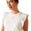 Ariat Ladies Ludlow Short Sleeved Top White - Ladies T Shirt
