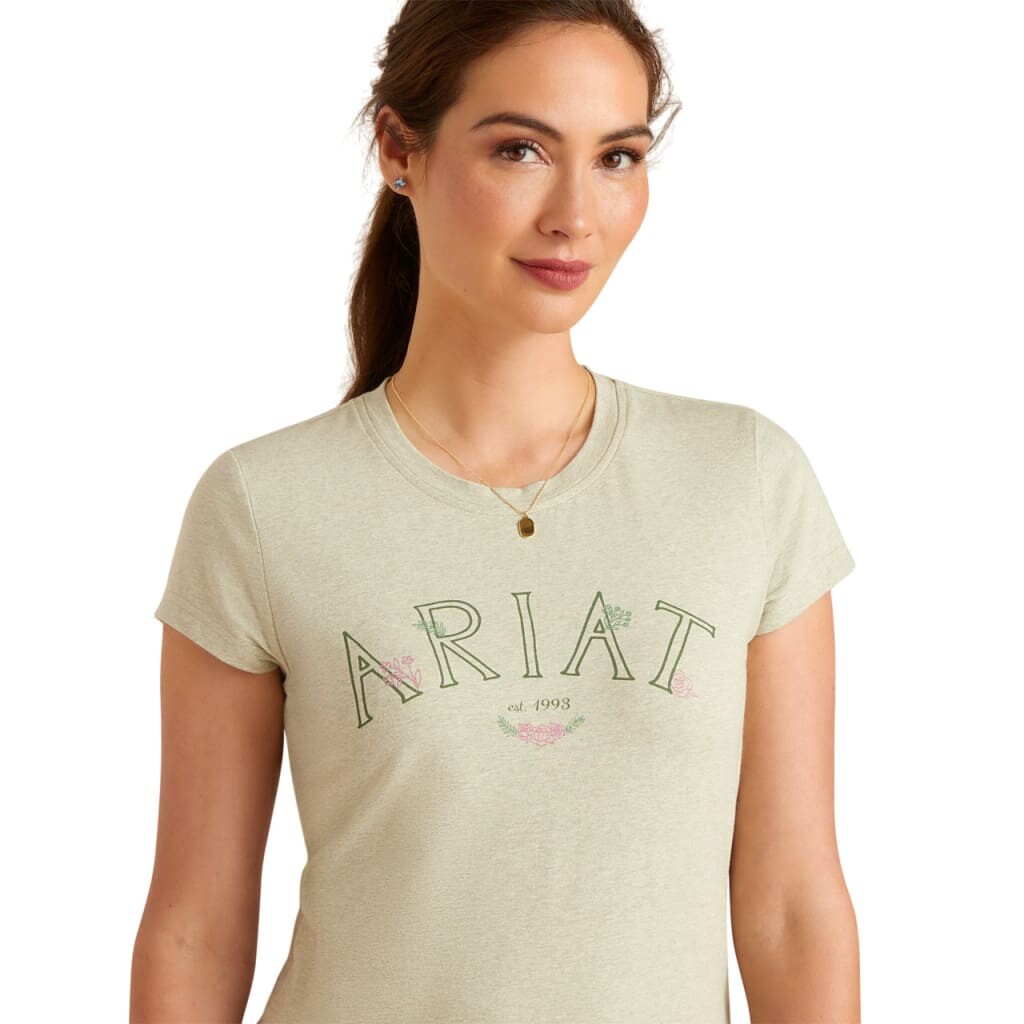 Ariat Ladies Posey T Shirt Heather Laurel Green - Ladies T Shirt