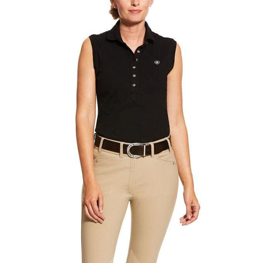 Boomerang Equestrian - Ariat Ladies Sleeveless Prix Polo Black