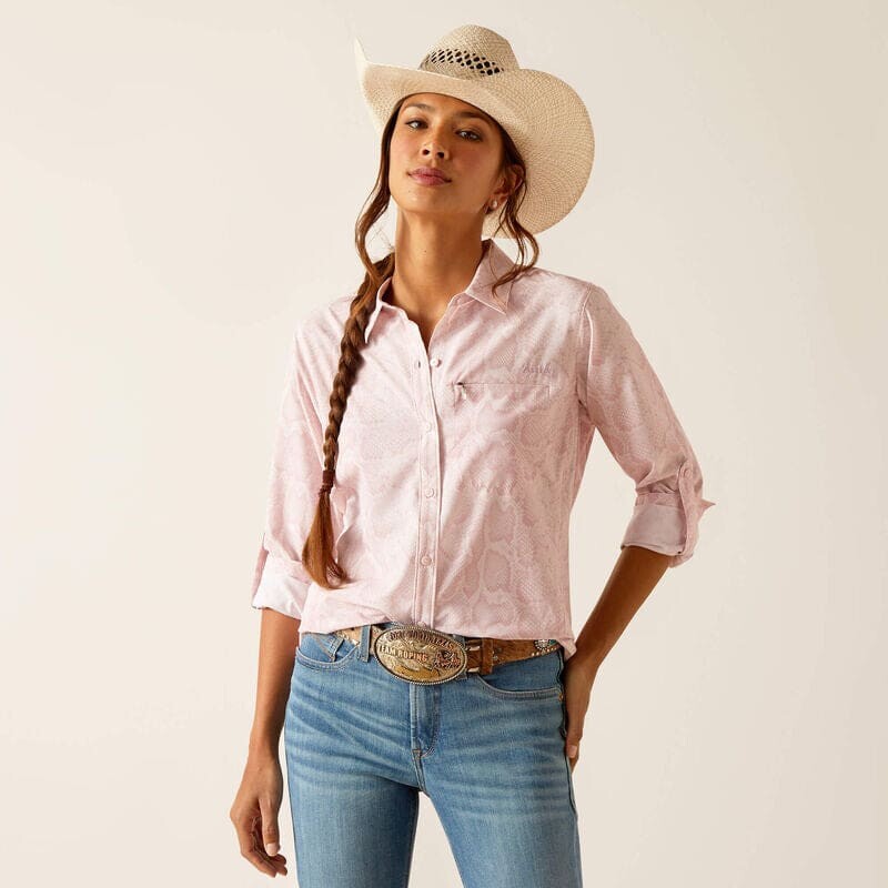 Ariat Ladies VentTEK Stretch Longsleeved Shirt Pink Boa - Ladies Shirt