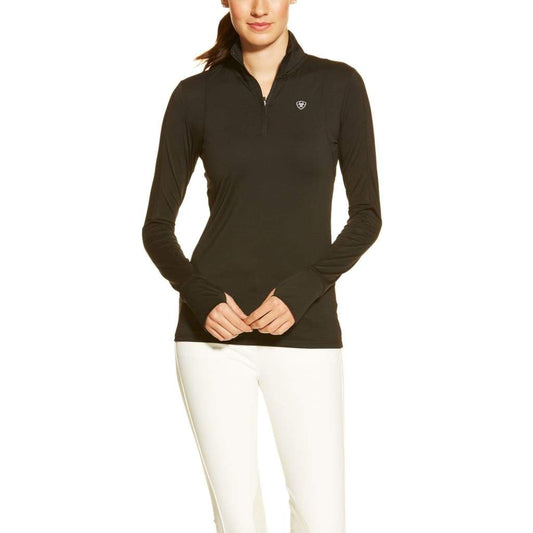 Boomerang Equestrian - Ariat Lowell Ladies 1/4 Zip Top Black
