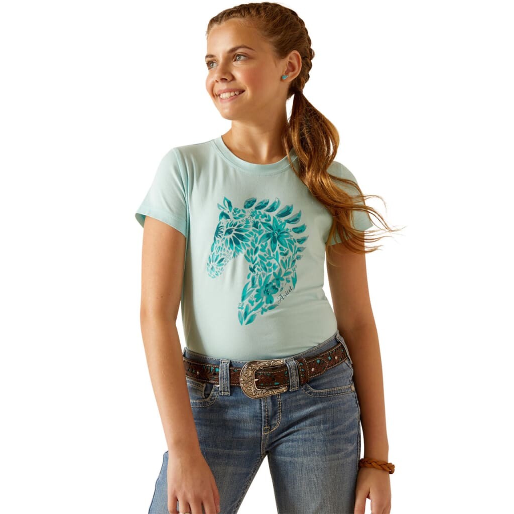 Ariat Youth Floral Mosaic T Shirt Plume - Junior T Shirt