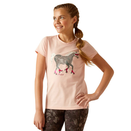 Ariat Youth Roller Pony T Shirt Blushing Rose - Junior T Shirt