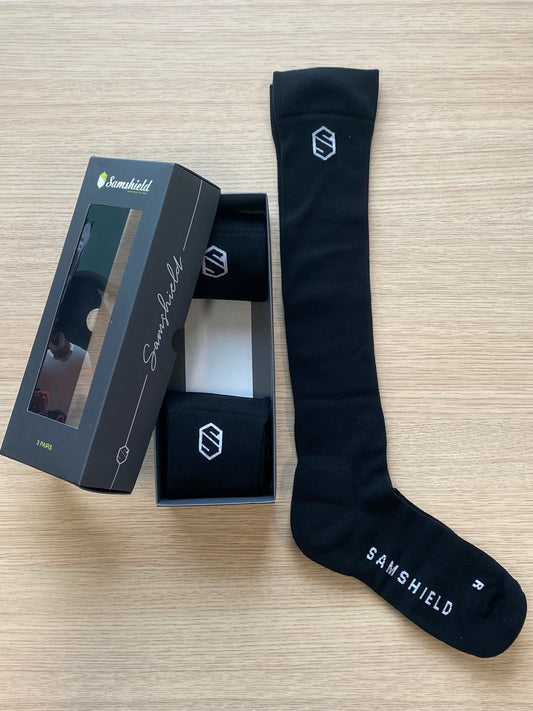 Boomerang Equestrian - Samshield Unisex Balzane Blazon Socks Trio Pack Navy