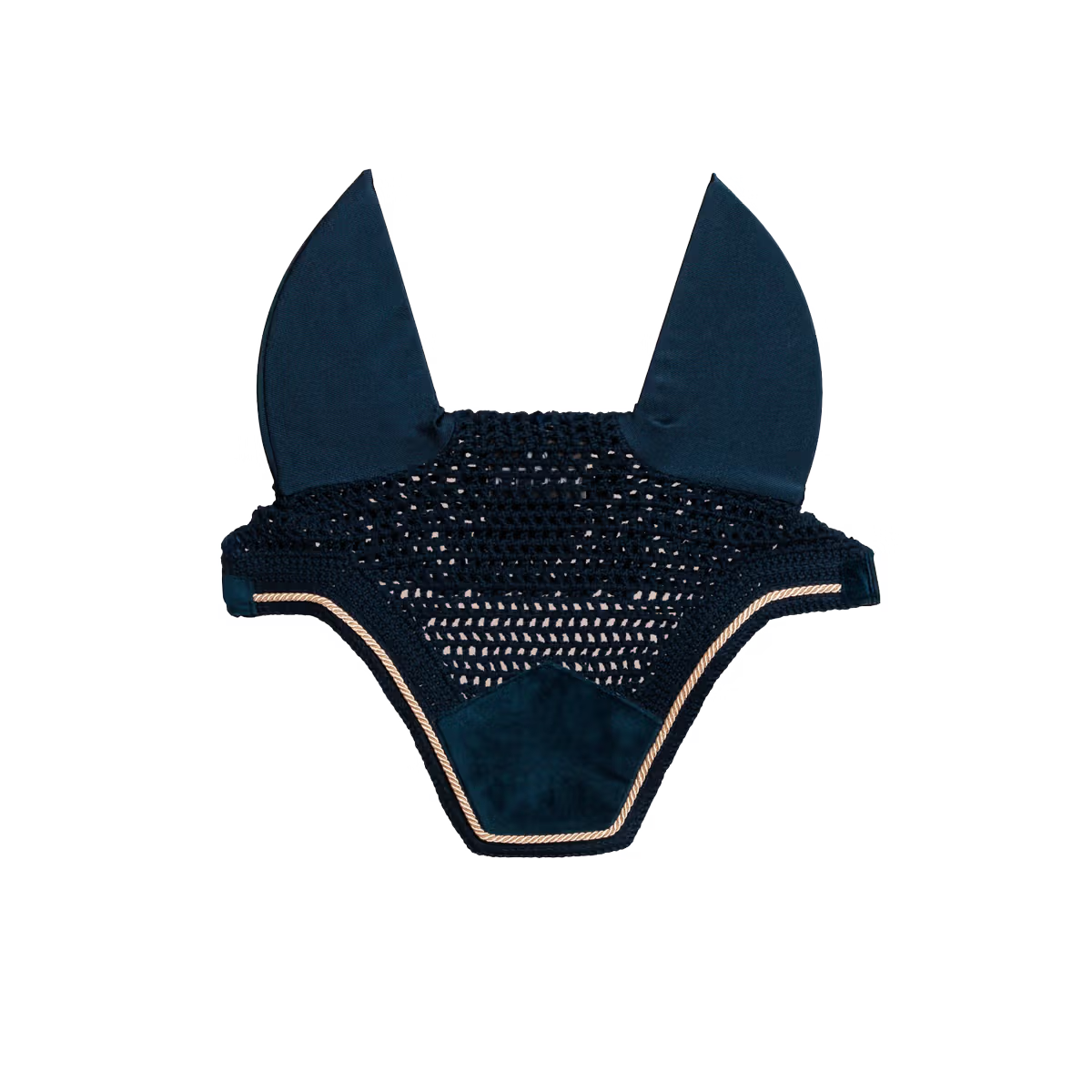 Navy blue ear net on a transparent background