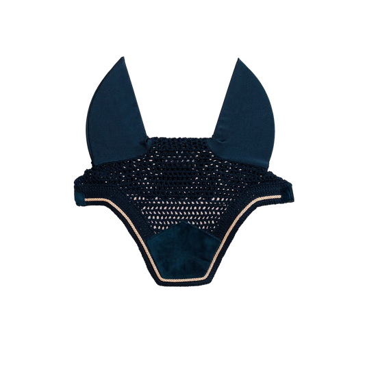 Navy blue ear net on a transparent background