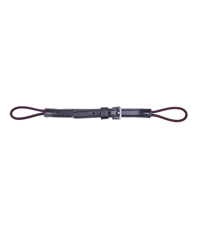 Leather chin strap on a white background