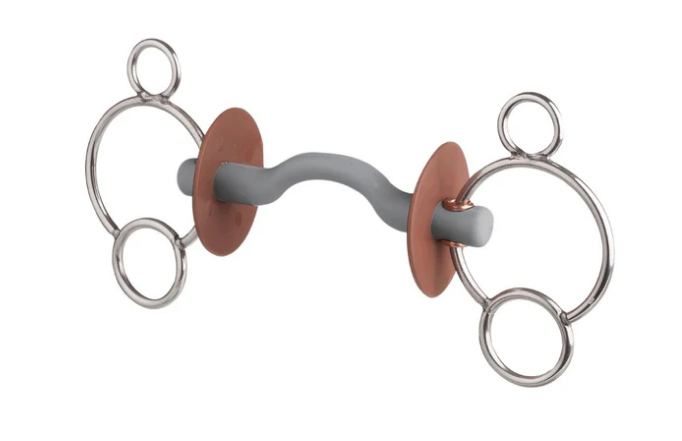 three ring horse bit with tongue port