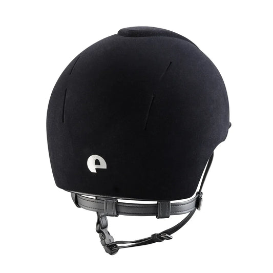 Black helmet with a visible brand logo on a white background