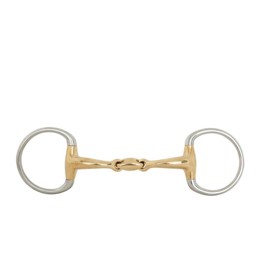 Boomerang Equestrian - BR Copper Soft Contact Curved Eggbutt Snaffle Bit With Lozenge 14 mm Thick