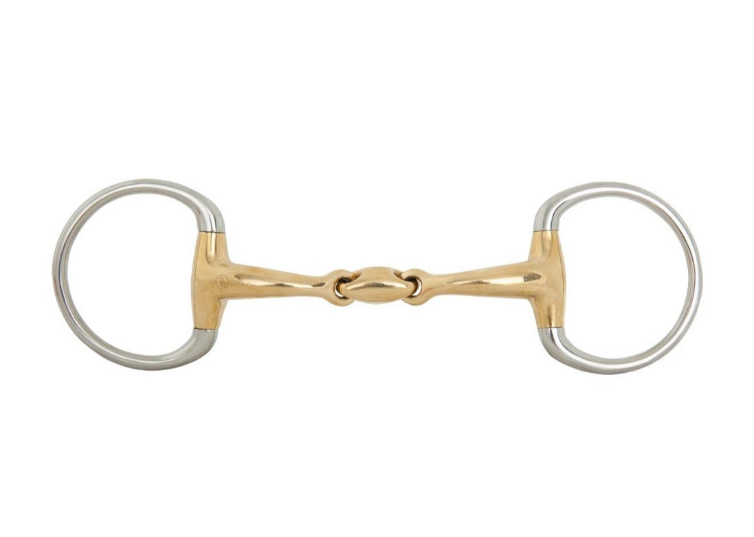 BR Double Jointed Eggbutt Soft Contact Curved Snaffle Bit 65 mm Rings