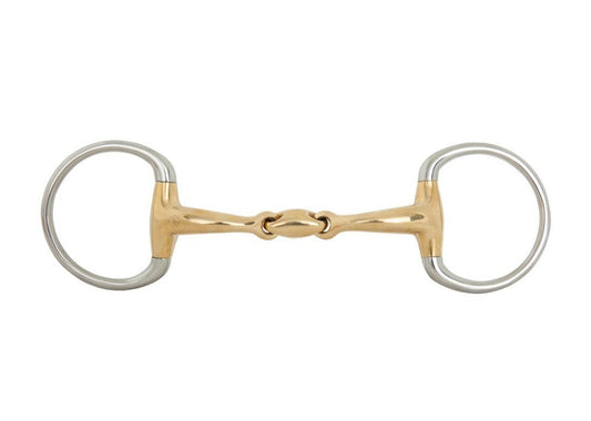 BR Double Jointed Eggbutt Soft Contact Curved Snaffle Bit 65 mm Rings