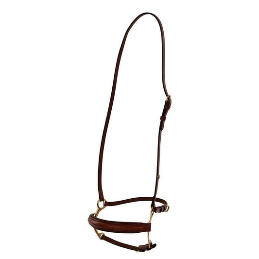 Boomerang Equestrian - BR Leather Noseband With Lever Action Tobacco