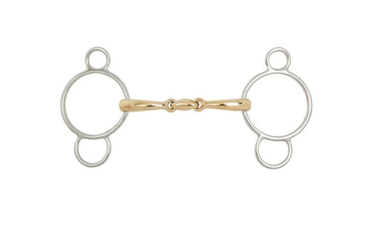 Boomerang Equestrian - BR Pessoa Soft Contact Curved 3 Ring Bit With Lozenge