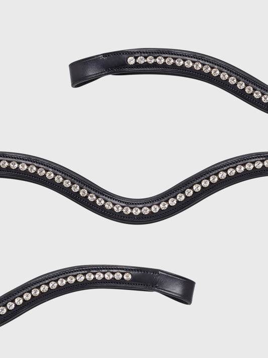 Black browbands with crystals on a white background