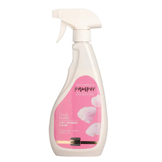 Spray bottle with pink label on a white background