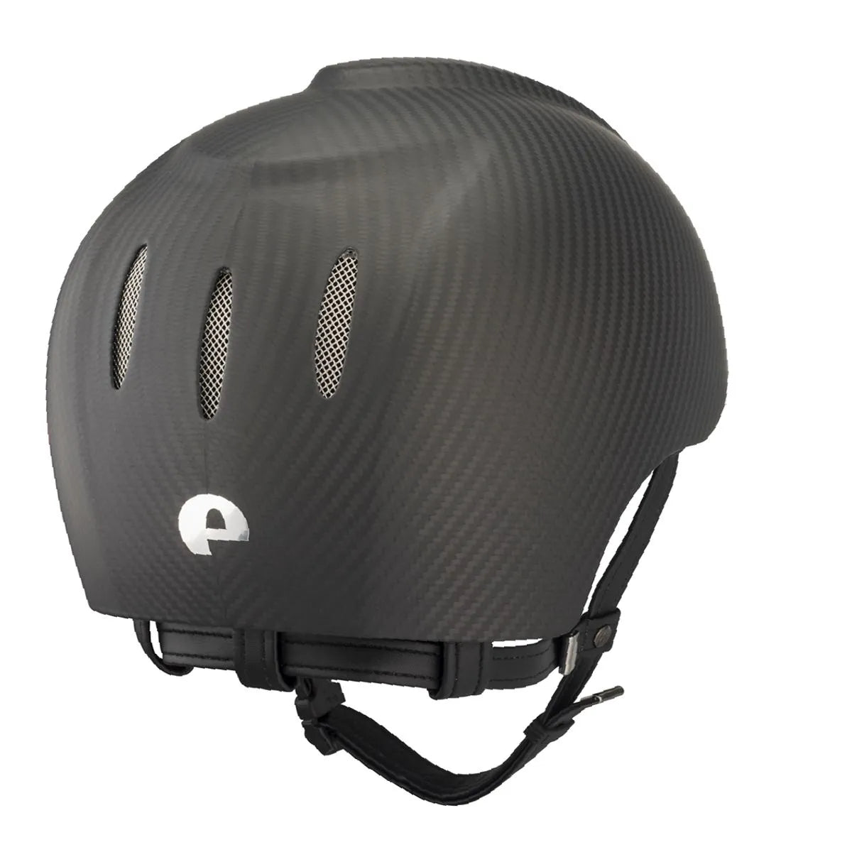 Black helmet with a brand logo on a white background
