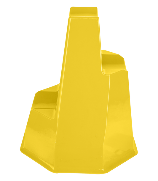 Yellow plastic jumping block on a white background