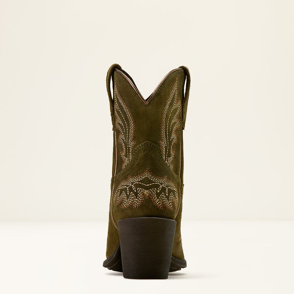 Green cowboy boot on a white background