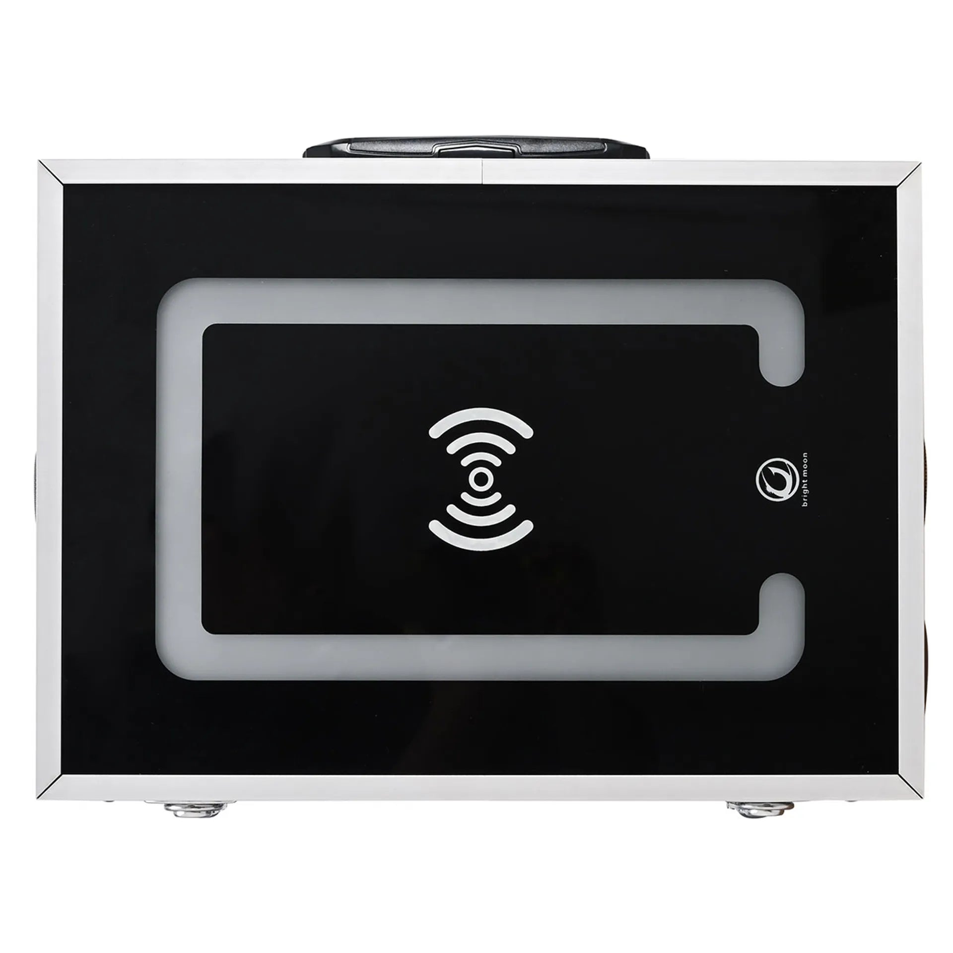 Electronic device with a wireless icon on a black background