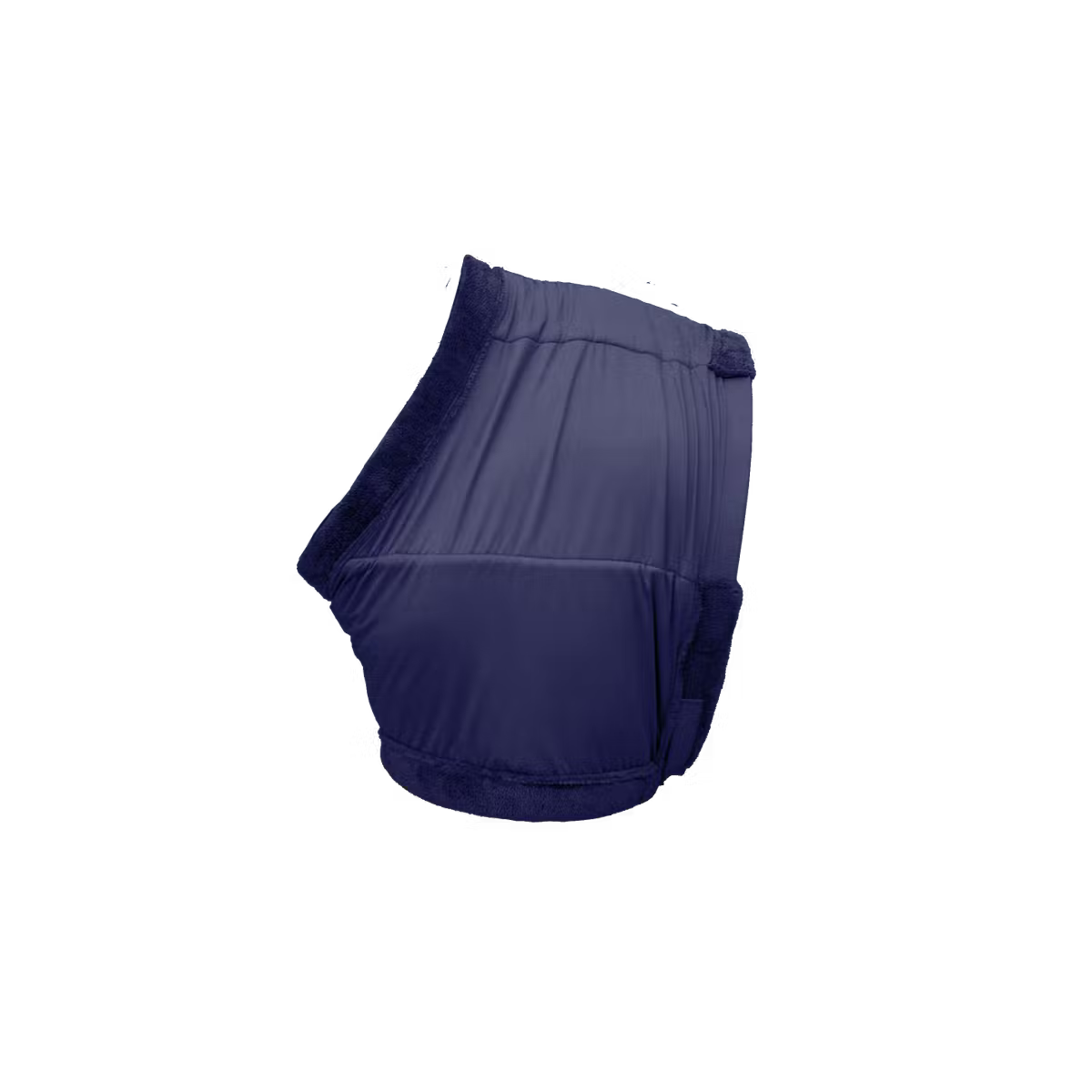Navy blue horse bib on a white background