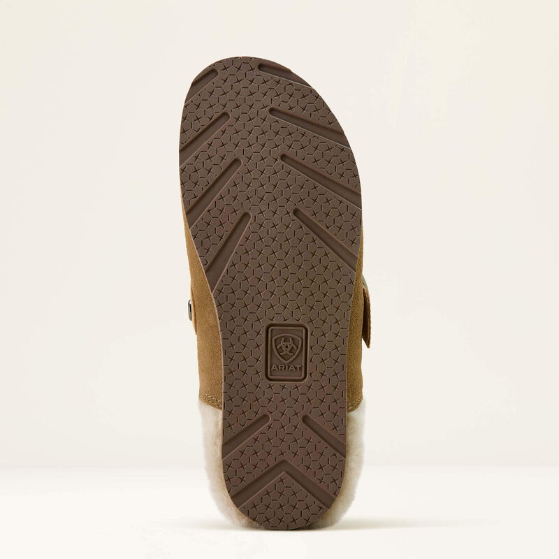 Brown suede shoe on a white background