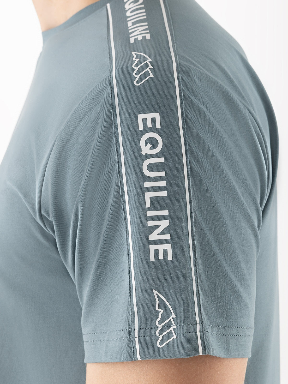 Gray t-shirt with 'Equiline' branding on a white background