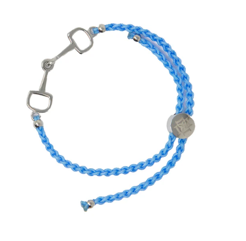 blue bracelet on a white background